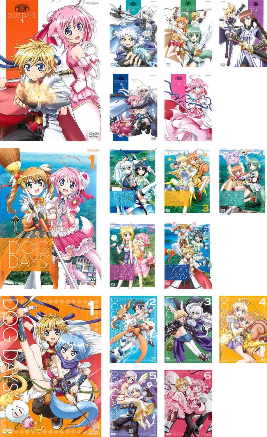 【中古】【非常に良い】DOG DAYS ドッグデイズ 全6巻 + DOG DAYS&rsquo; 全6巻 + DOG DAYS&rsquo;&rsquo; 全6巻 [レンタル落ち] 全18巻セット [マーケットプレイスDVDセット商品]｜スカイマーケットプラス
