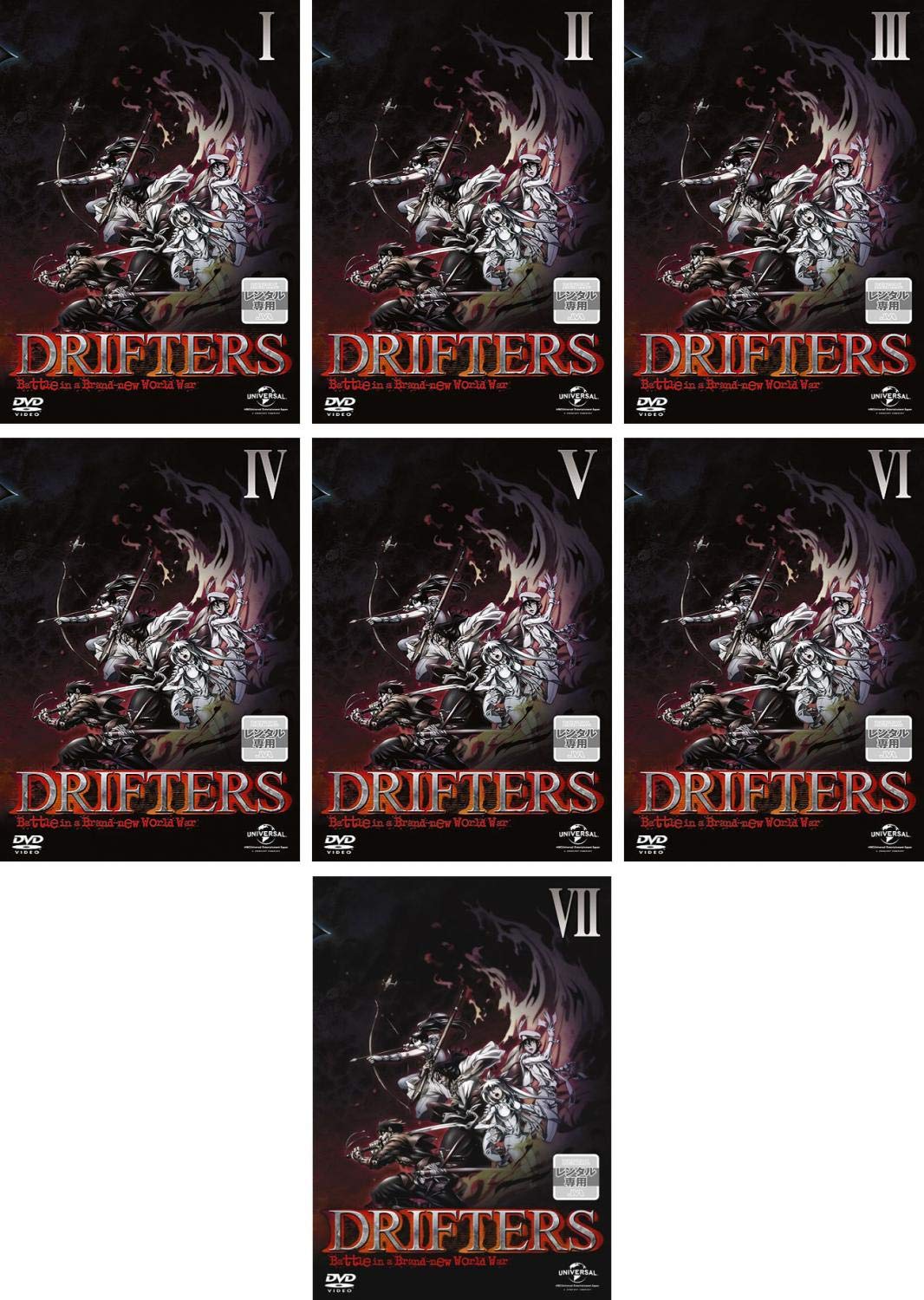 【中古】【非常に良い】DRIFTERS ドリフターズ TV版 全6巻 + OVA [レンタル落ち] 全7巻セット [マーケットプレイスDVDセット商品]｜スカイマーケットプラス