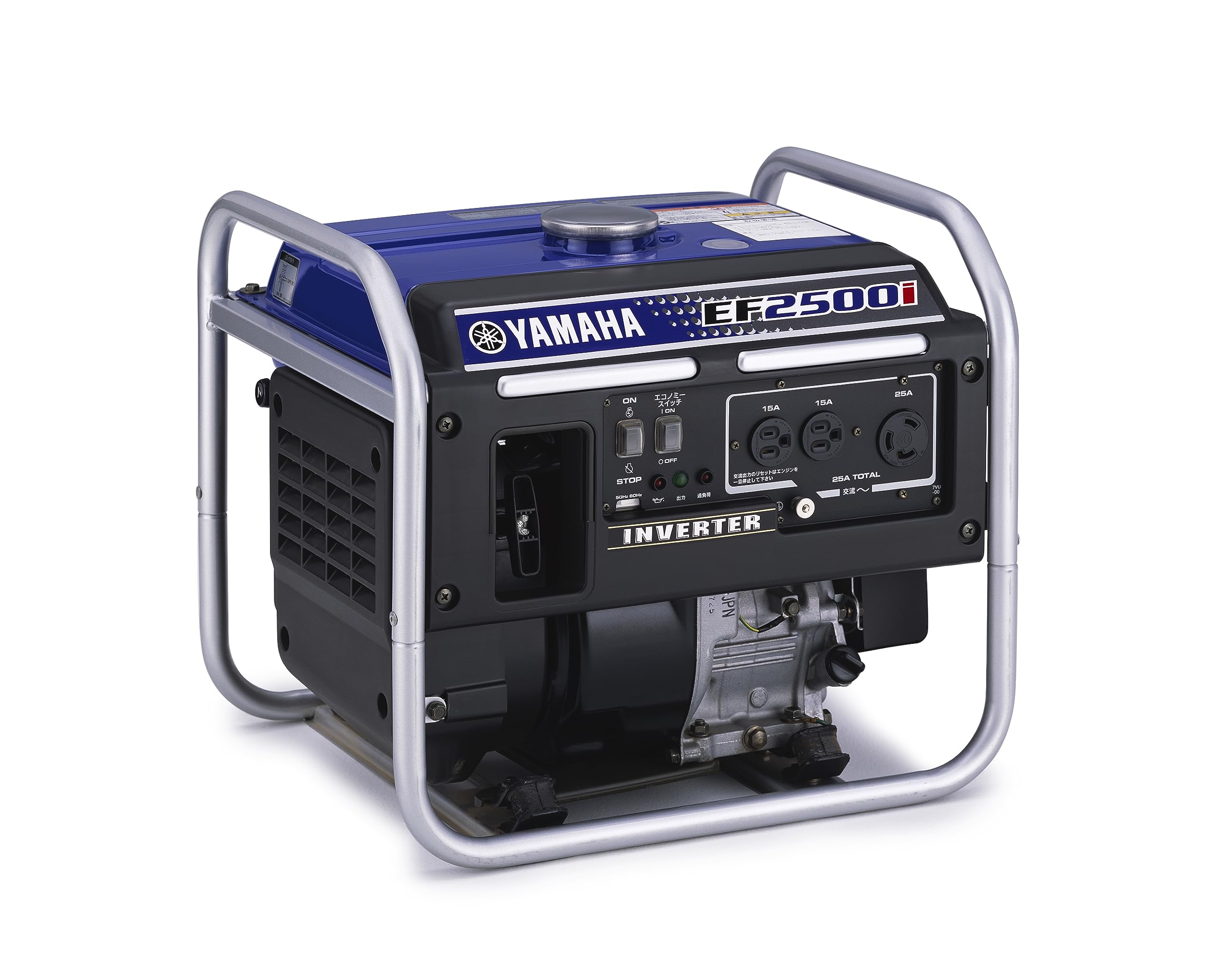 【中古】【非常に良い】ヤマハ YAMAHA EF2500i インバーター 正弦波 (定格出力2.5kVA) 高出力 ガソリン発電機 過負荷保護 オイル不足警告 家庭用 DIY キッチンカー 移動販売 電動工具 イベント｜スカイマーケットプラス