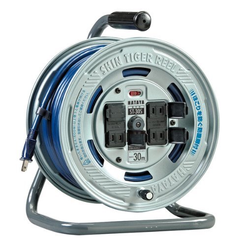 【中古】【非常に良い】ハタヤ (HATAYA) コードリール 屋内用 100V型 コード20m 太さ2.0? 標準型 コンセント4個 コンセント防塵扉 パイロットランプ内蔵 家庭用 工場用 建設現場 シンタイガーリール