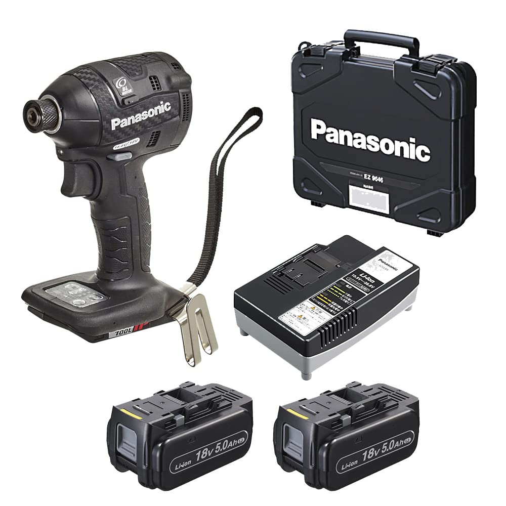 【中古】【非常に良い】パナソニック(Panasonic) 充電インパクトドライバー 18V 5.0Ah 電池パック×2個/充電器/ケース付 デュアル (14.4V/18V対応) 小型全長118ｍｍ IP56 EZ75A7