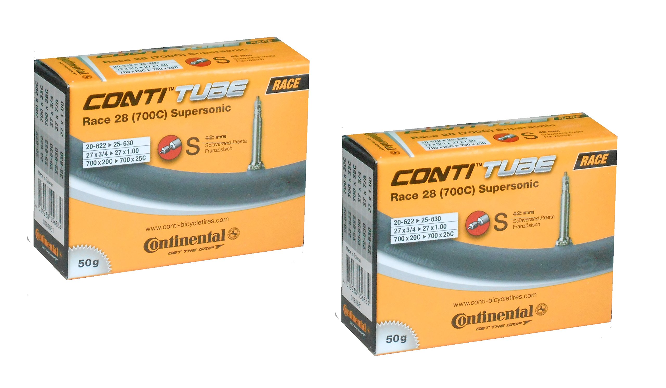 【中古】【非常に良い】2本セット コンチネンタル(CONTINENTAL) 超軽量チューブ Supersonic スーパーソニック Race28 (700×20/25c(バルブ長42mm)) [並行輸入品]