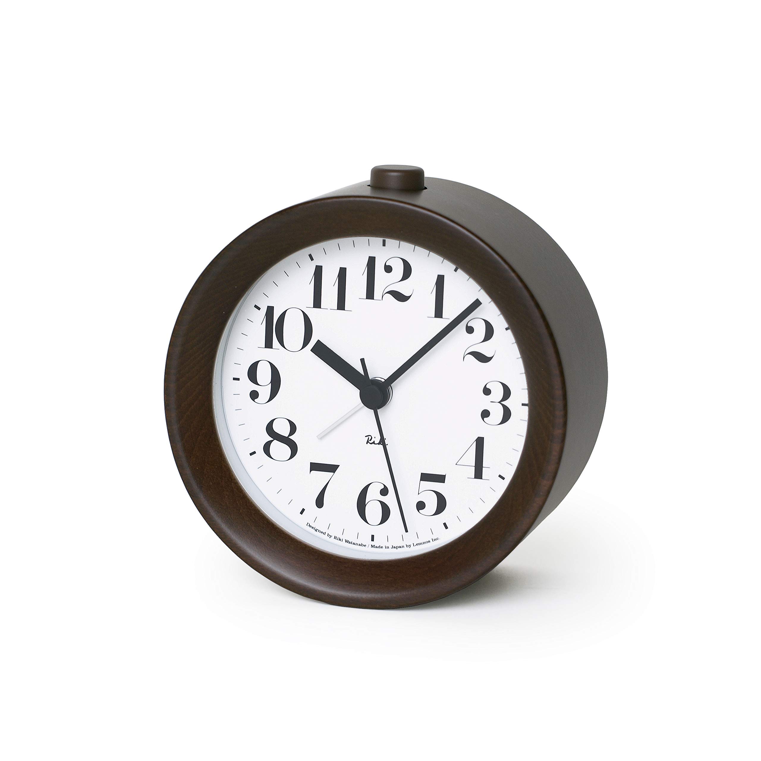 【中古】【非常に良い】レムノス アラーム時計 RIKI ALARM CLOCK ブラウン WR09-15 BW Lemnos