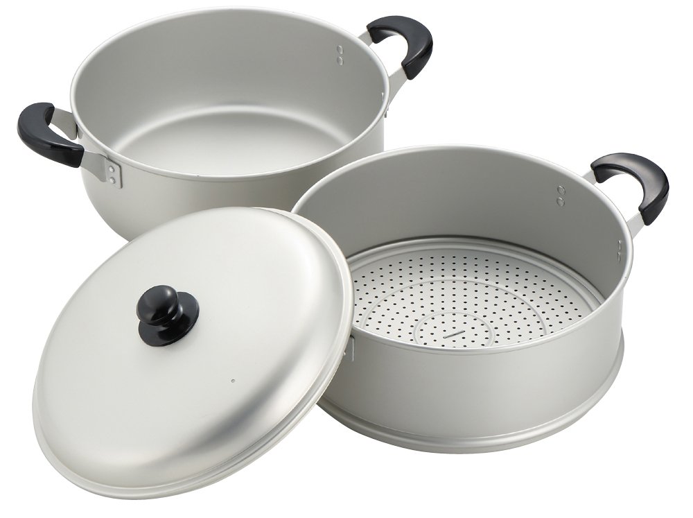 【中古】【非常に良い】ニューセレット アルミ 2段 蒸し器 30cm H-2419