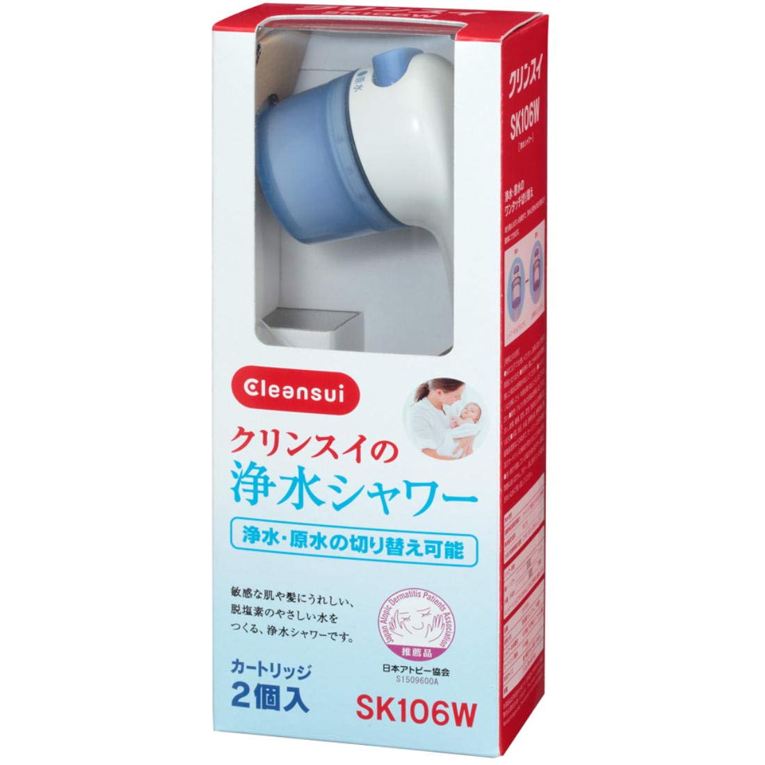 【中古】【非常に良い】クリンスイ 浄水 シャワー 【日本アトピー協会推薦品】 カートリッジ 2個付き SK106WーGR