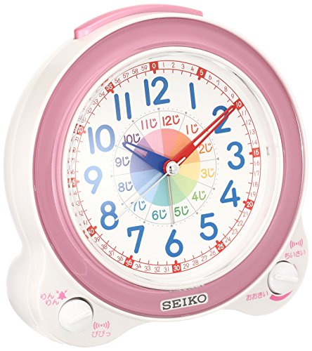 【中古】【非常に良い】セイコー クロック 目覚まし時計 置き時計 知育 アナログ ピンク KR887P SEIKO