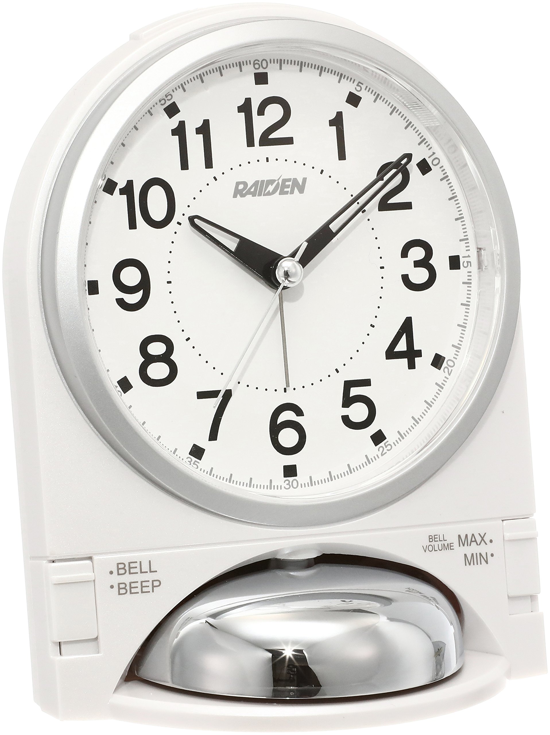 【中古】【非常に良い】セイコークロック(Seiko Clock) セイコー クロック 目覚まし時計 アナログ 大音量 切替式 アラーム PYXIS ピクシス RAIDEN ライデン 白 パール NR436W SEIKO｜スカイマーケットプラス