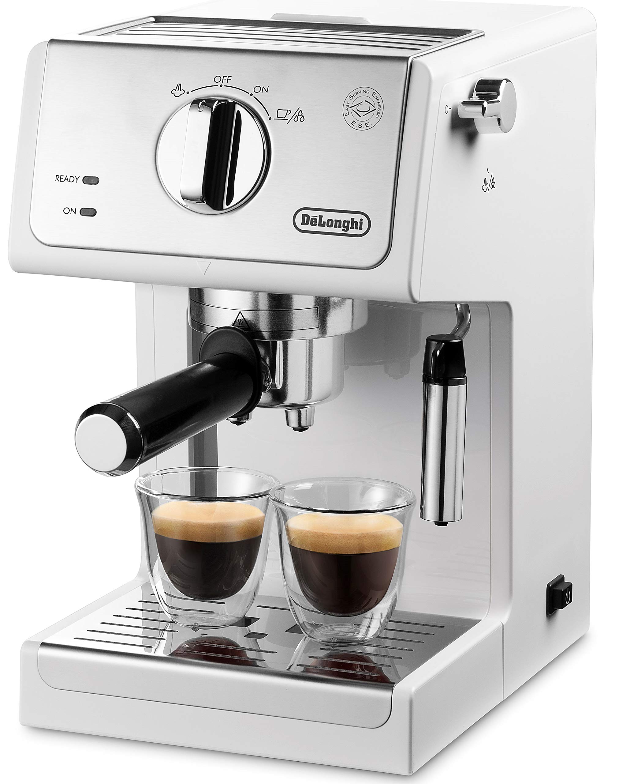 【中古】【非常に良い】DeLonghi (デロンギ) エスプレッソメーカー ECP3220J-W カプチーノ ラテアート エスプレッソマシン ロングカップ対応(12cmまで) 簡単メンテナンス [トゥルーホワイト] デロ