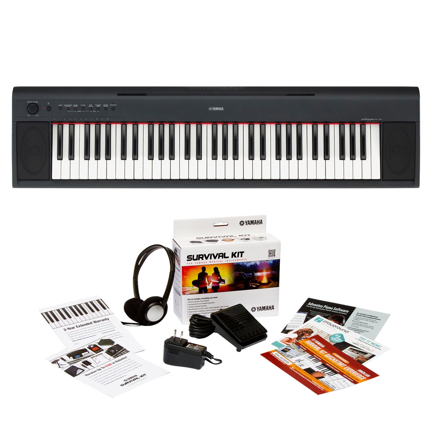 【中古】【非常に良い】YAMAHA 電子キーボード piaggero(ピアジェーロ) ブラック NP-11 27,105円