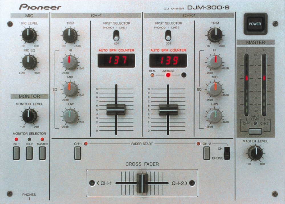 【中古】【非常に良い】PIONEER　パイオニア　DJM-300-S　シルバー　ブラックタイプ　DJミキサー　CDJ-100Sｘ2台　CDJプレイヤー