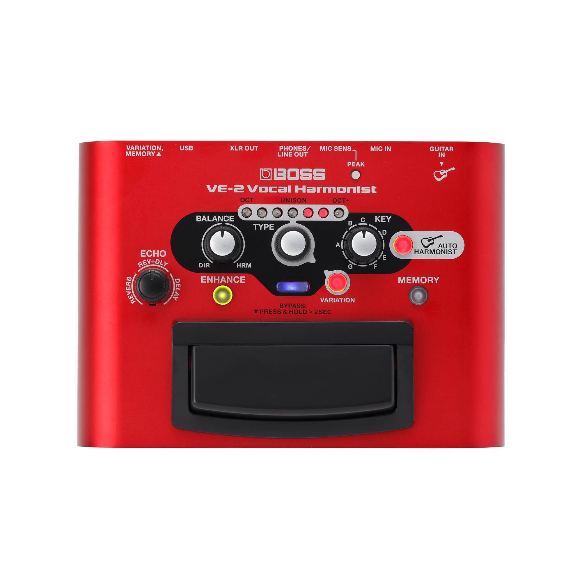 【中古】【非常に良い】BOSS ボス ボーカルハーモニスト VE-2 シンプル操作 電池駆動対応 ファンタム電源対応 ハーモニー機能 バンド 弾き語り ボーカルエフェクター