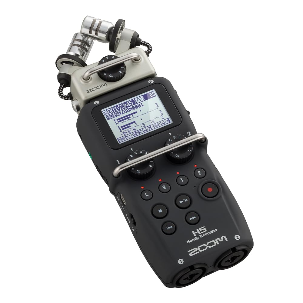 【中古】【非常に良い】ZOOM ズーム H5 ハンディレコーダー24bit録音対応 4トラック 着脱式XYマイクカプセル付属 USBオーディオインターフェース対応 映像制作 インタビュー 音楽収録に最適 単三電池駆動 H