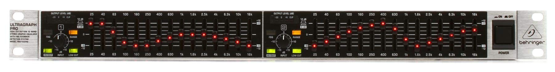 【中古】【非常に良い】Behringer グラフィックイコライザー 15バンドステレオ フィードバック検出機能搭載 サブウーハー用出力搭載 ULTRAGRAPH PRO FBQ1502HD