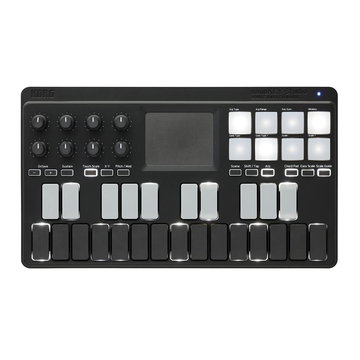 【中古】【非常に良い】KORG(コルグ) MIDIキーボード nanoKEY Studio DTM/25鍵盤/コントローラー/USB/ワイヤレス/オールインワン/A4サイズ/ソフトウェアライセンス込み NANOKEY-S