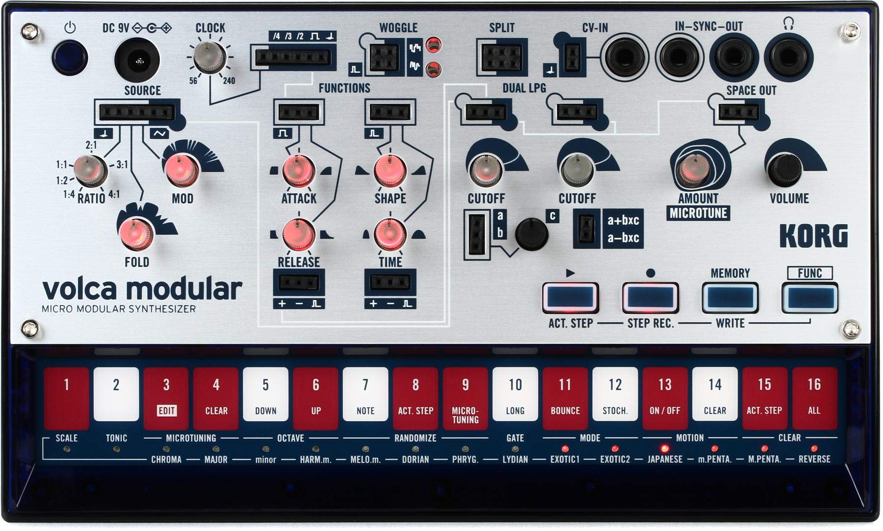 【中古】【非常に良い】KORG モジュラー シンセサイザー volca modular パッチング ケーブル付属 電池駆動 スピーカー内蔵 ヘッドフォン使用可 どこでも使えるコンパクトサイズ