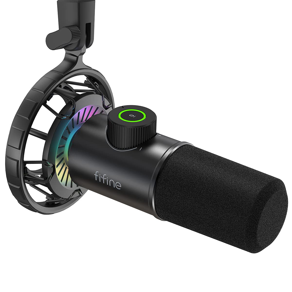 【中古】【非常に良い】FIFINE USB ダイナミックマイク パソコンマイク プレステマイク 単一指向性 イヤホン出力端子あり ゲーミングRGBライティング ワンタッチミュート YouTube Skype Discor｜スカイマーケットプラス