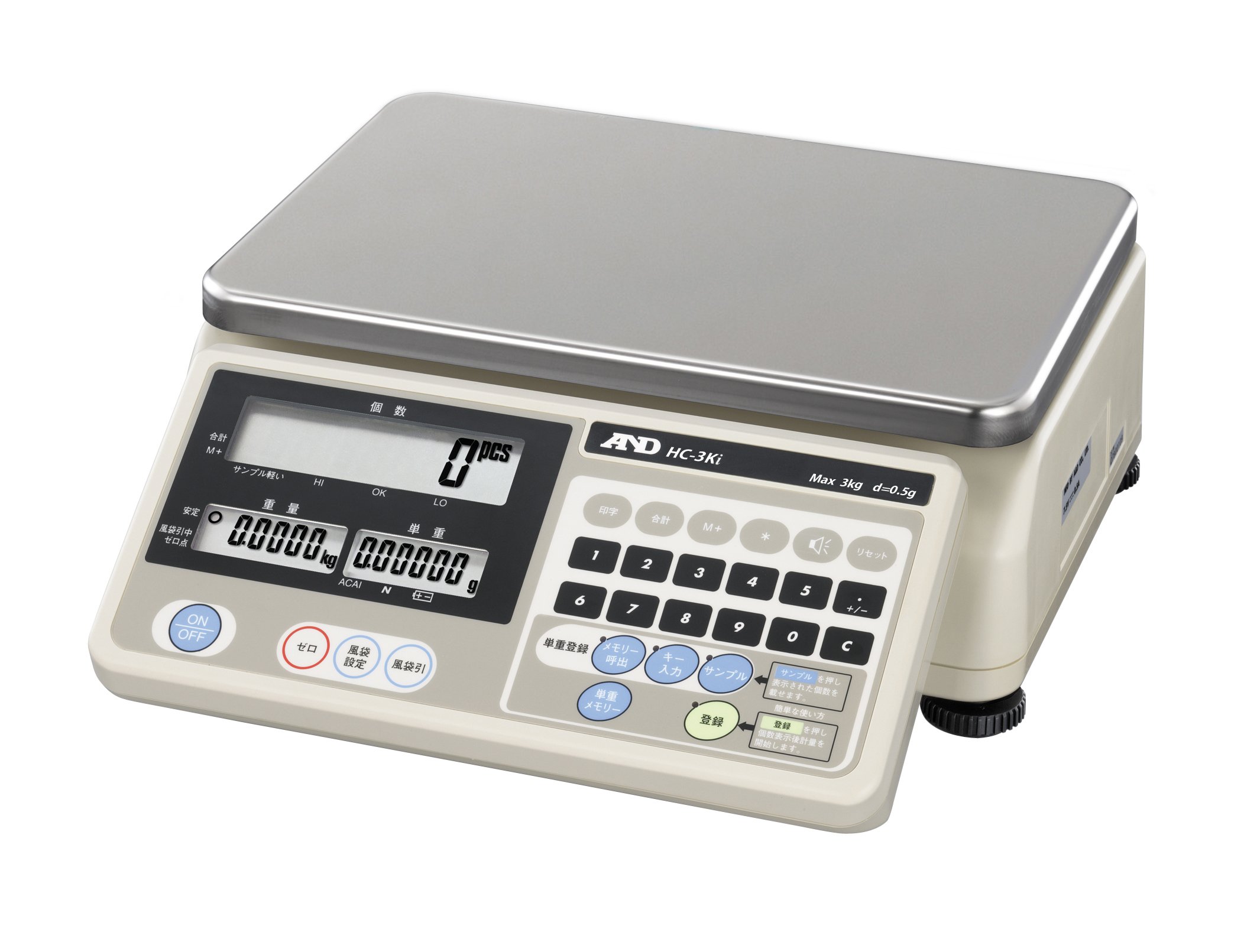 【中古】【人並み外れたに好いたらしい】A\u0026D 個数計 HC-3Ki ≪ひょう量:3kg 最小限度書きあらわす:0.5g(測量能力のある最小限度単重:0.1g) 皿大きさ:300(W)*210(D)粍 検査無≫