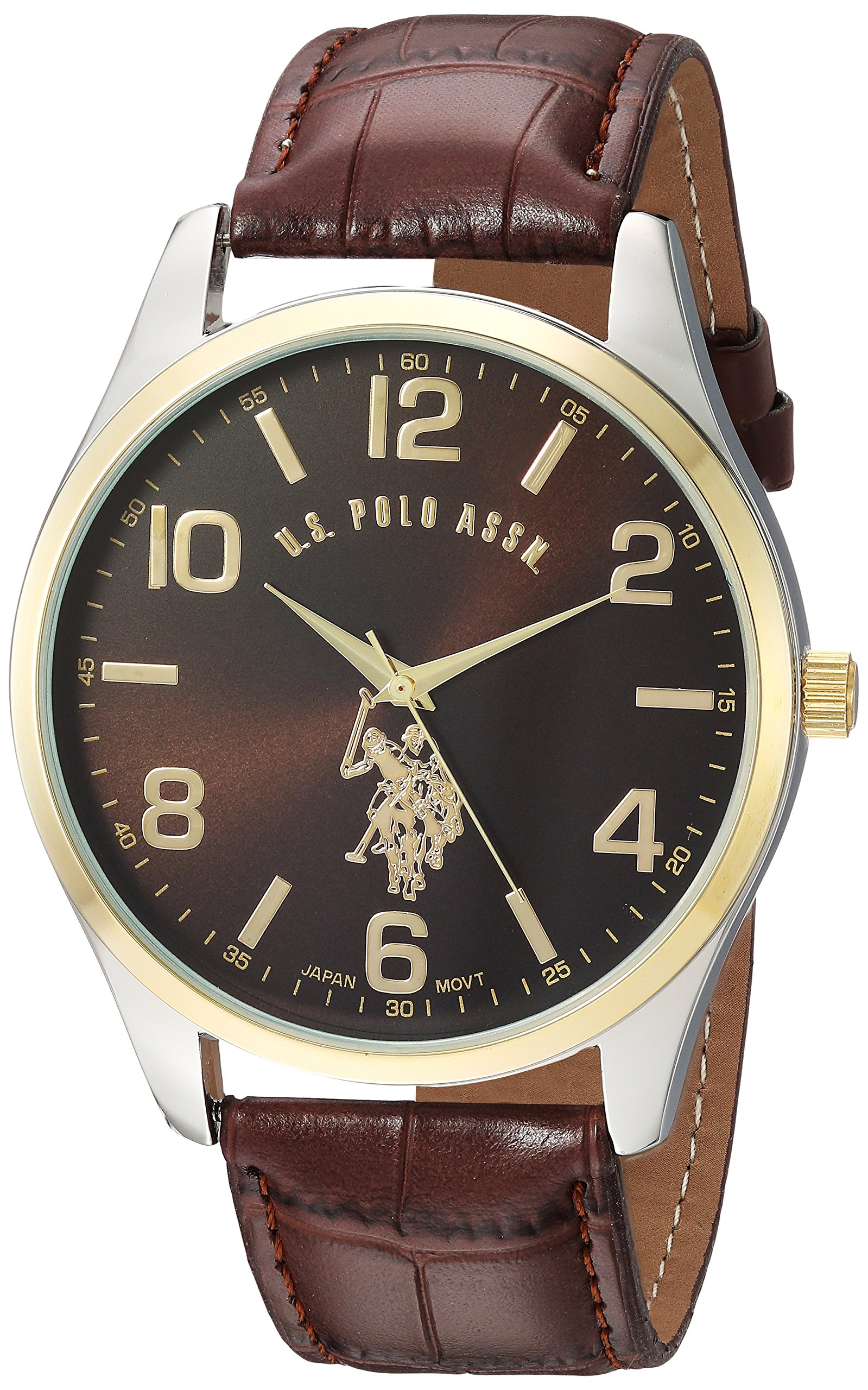 【中古】【非常に良い】[ユーエスポロアソシエーション] U.S. Polo Assn. Classic Mens USC50225 Watch with ブラウン Leather Band 【並行輸入品】