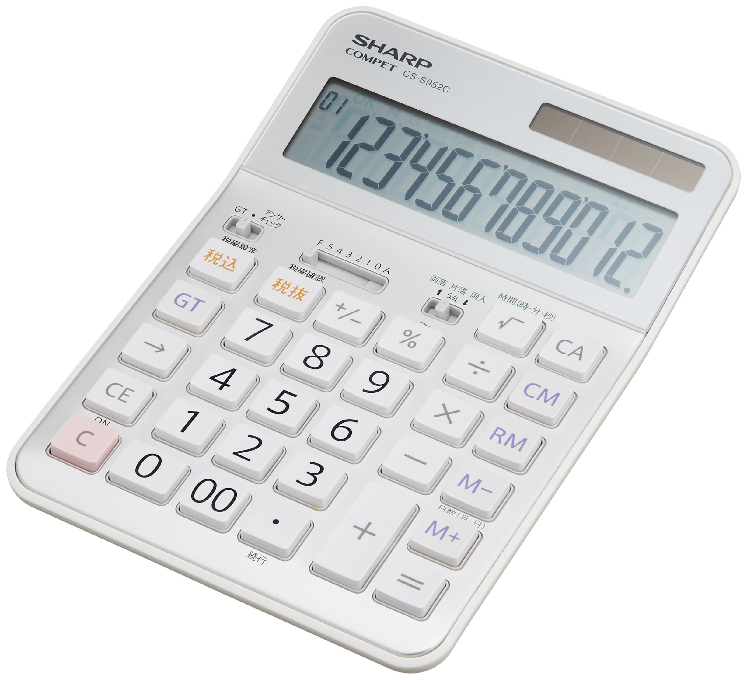 【中古】【非常に良い】SHARP 実務電卓 抗菌セミデスクトップタイプ CS-S952-CX|スカイマーケットプラス