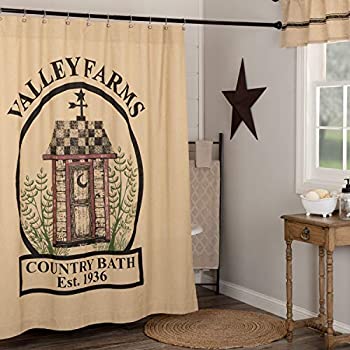 【中古】【輸入品・未使用】Valley Farms カントリーバス ファームハウス シャワーカーテン 72x72