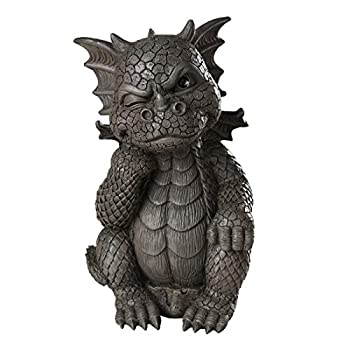 【中古】【輸入品・未使用】Pacific Giftware ガーデンドラゴン考えるドラゴンガーデンディスプレイ 装飾アクセント 彫刻ストーン仕上げ 高さ10インチ