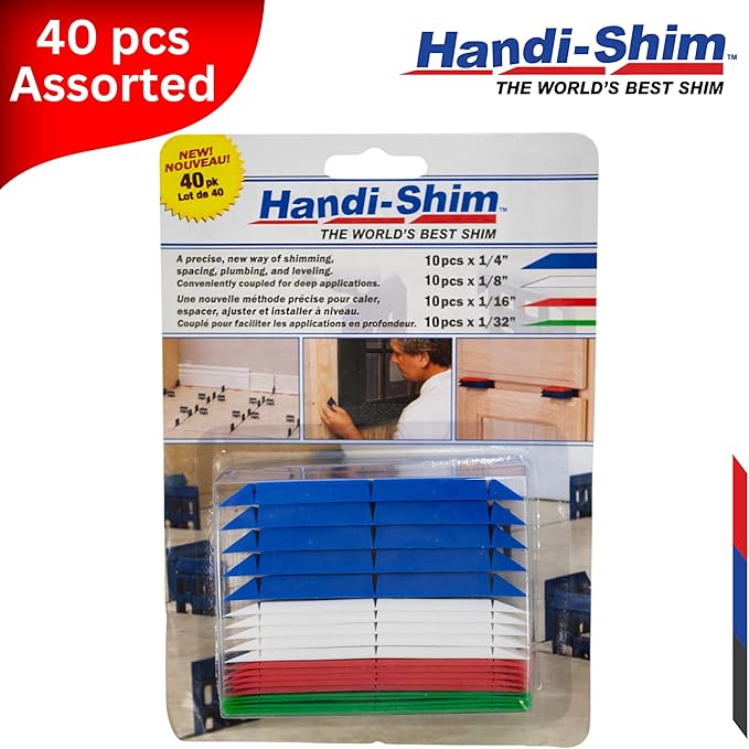 【中古】【輸入品・未使用】Handi-Shim 丈夫な再利用可能なプラスチック構造シム スペーシング 水平 配管などに 40個詰め合わせパック (4サイズ)｜スカイマーケットプラス