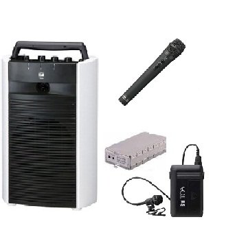 【中古】TOA デジタルワイヤレスアンプ（CD機能付き）・ワイヤレスマイクセット WA-2700CD×1 WTU-1720×1 WM-1220×1　WM-1320×1 シングルタイプ