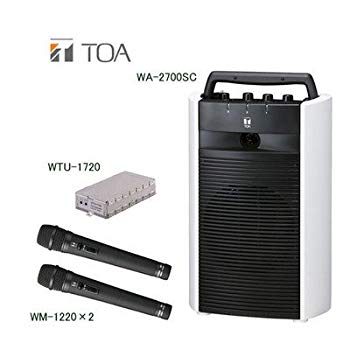 【中古】TOA デジタルワイヤレスアンプ(ＳＤ／ＵＳＢ／ＣＤ機能付き）・ワイヤレスマイクセット WA-2700SC&times;1 WTU-1720&times;1 WM-1220&times;2　シングルタイプ d2ldlup｜スカイマーケットプラス 265,095円