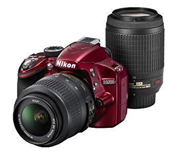 【中古】Nikon デジタル一眼レフカメラ D3200 200mmダブルズームキット 18-55mm/55-200mm付属 レッド D3200WZ200RD tf8su2k