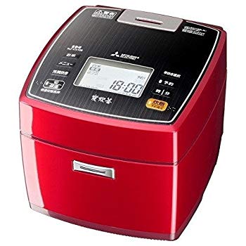 【中古】三菱電機 IHジャー炊飯器 備長炭炭炊釜 5.5合炊き ルビーレッド NJ-VX106-R w17b8b5