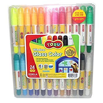 【中古】【人並み外れたに好いたらしい】Dong-a Toru Window Glass 24色 チカラークレヨンマーカー w17b8b5 日用品雑貨・文房具・手芸-その他