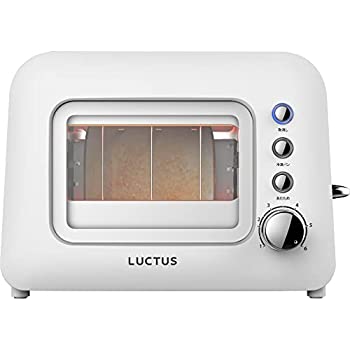【中古】LALALUCTUS(ラララクタス) ポップアップトースター 2枚焼き 4枚切り 冷凍パン対応 焼き色調節無段階 焼き目が見えるガラス窓 ほこりカバー付き S