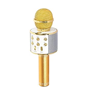 【中古】カラオケマイクカラオケパーティーの音声とボーカル録音用 スピーカー付き 金