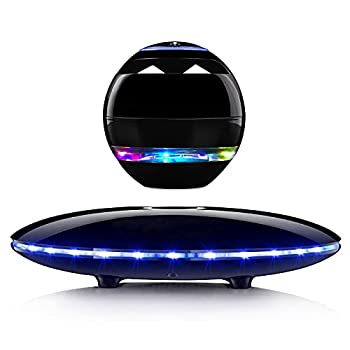 【中古】スピーカー 磁気浮上 スピーカーBluetooth スピーカー ポータブルスピーカー LEDライトナイトライト 360°回転/カラフルなLEDライト/内蔵マイク