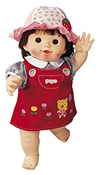 【中古】ぽぽちゃん お人形 やわらかお肌の女の子だもんぽぽちゃん くまさんジャンパースカート d2ldlup