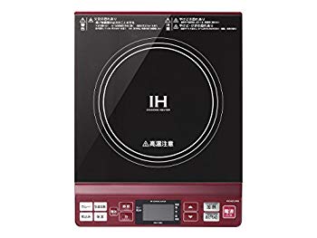 【中古】コイズミ IHクッキングヒーター レッド KIH-1402/R ggw725x
