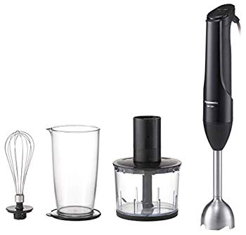 【中古】パナソニック ハンドブレンダー 4枚刃 低速・高速切替式 1台4役(つぶす、混ぜる、きざむ、泡立て) チャイルドロック付き ブラック MX-S301-K dwos6rj