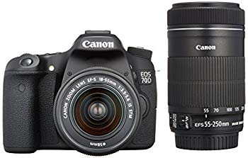 【中古】Canon デジタル一眼レフカメラ EOS 70D ダブルズームキット EF-S18-55 IS STM/EF-S55-250 IS STM付属 EOS70D-WKIT rdzdsi3|スカイマーケットプラス