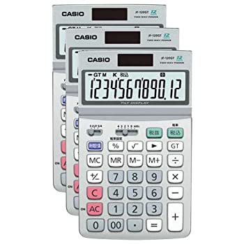 【中古】カシオ 電卓 エコジャスト型 JF−120GT−N 3台入|スカイマーケットプラス