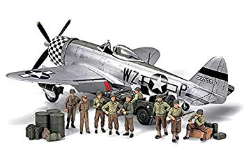 【中古】【非常に良い】タミヤ 1/48 アメリカ歩兵休息\u0026P-47Dセット 6g7v4d0