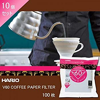 【中古】HARIO(ハリオ) V60用ペーパーフィルター 03W 100枚 VCF-03-100W 10個セット 2zzhgl6