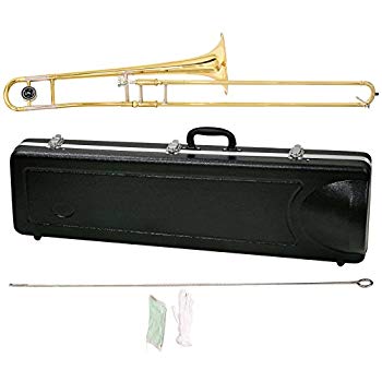 【中古】MAXTONE テナートロンボーン B♭管 8インチベル ゴールドラッカー仕上げ TRB-30 ハードケース付 w17b8b5