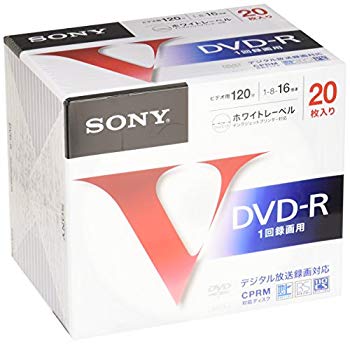【中古】SONY 録画用DVD-R CPRM対応 120分 16倍速 20枚パック 20DMR12MLPS tf8su2k｜スカイマーケットプラス