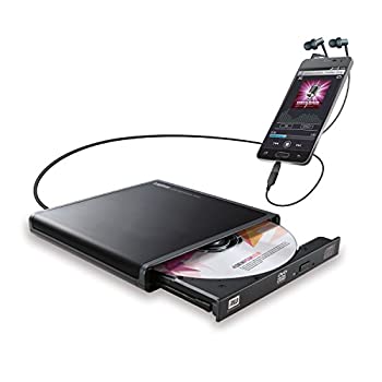 【中古】ロジテック CDドライブ スマホ タブレット向け 音楽CD取り込み USB2.0 Type-C変換アダプタ付 ブラック LDR-PMJ8U2RBK