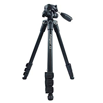 【中古】Fotopro 三脚 S3 ブラック 4段 中型 3WAY雲台 アルミ製 qqffhab