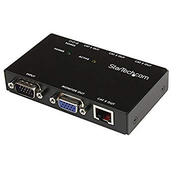 【中古】StarTech.com Cat5ケーブル対応4ポートVGAディスプレイエクステンダー延長器(送信機のみ) カテゴリ5 LANケーブルにて最大150m延長 最大4分配可能 6g7v4d0｜スカイマーケットプラス