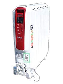 【中古】【DeLonghi】デロンギ　ドラゴンデジタルオイルヒーター100V/1500W色：ピュアホワイト＋レッド9枚フィン　QSD0915-RD rdzdsi3