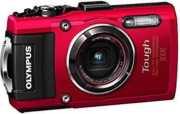 【中古】OLYMPUS デジタルカメラ STYLUS TG-4 Tough レッド 1600万画素CMOS F2.0 15m 防水 100kgf耐荷重 GPS+電子コンパス&内蔵Wi-Fi TG-4 RED qqffhab