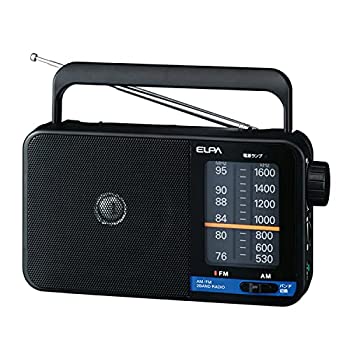 【中古】朝日電器 ELPA(エルパ) AM/FM携帯型ラジオ受信機 大音の大きさで聴ける大型9糎金棒引き ER-H100