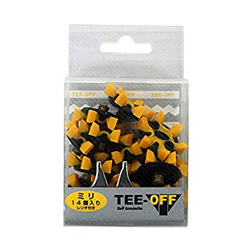 【中古】LEZAX(レザックス) TEE-OFF ミリタイプ鋲(14個入り) ブラックｘイエロー TOSP-5751 BKYE qqffhab